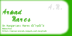 arpad mares business card